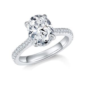 14k Certified 3 ct Colorless VVS1 Diamond Moissanite Ring